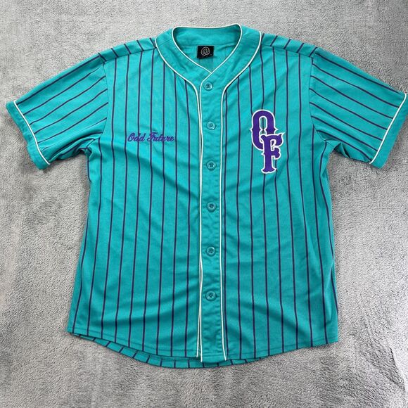Odd Future Other - Odd Future Tyler the Creator Baseball Jersey Mens Medium Blue Pinstripe Hip-Hop